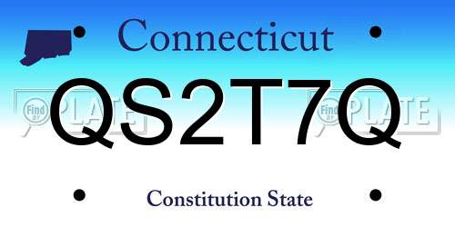 QS2T7Q Connecticut License Plate