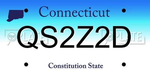 QS2Z2D Connecticut License Plate
