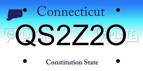 QS2Z2O Connecticut License Plate