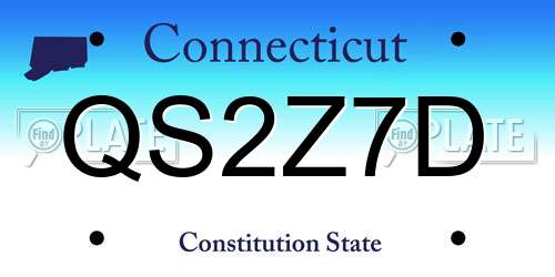 QS2Z7D Connecticut License Plate