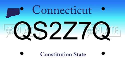 QS2Z7Q Connecticut License Plate