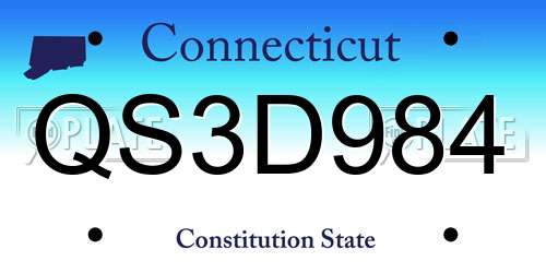 QS3D984 Connecticut License Plate