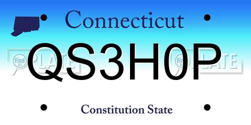 QS3H0P Connecticut License Plate