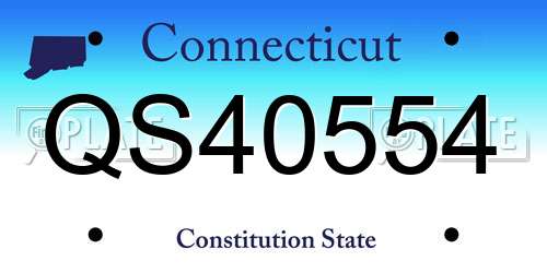 QS40554 Connecticut License Plate