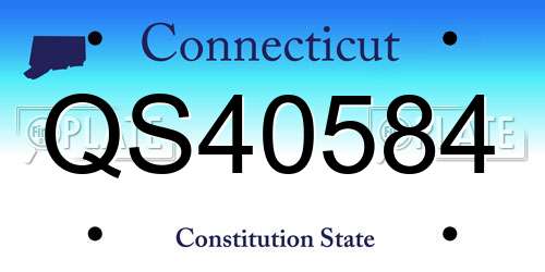 QS40584 Connecticut License Plate