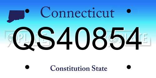 QS40854 Connecticut License Plate