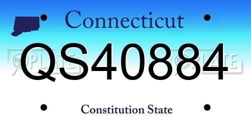 QS40884 Connecticut License Plate