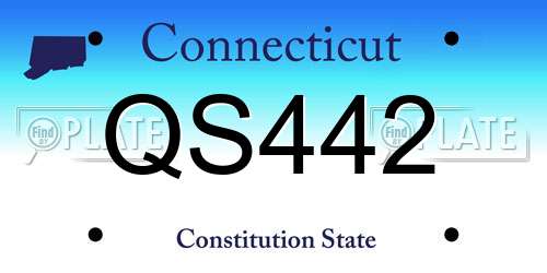 QS442 Connecticut License Plate