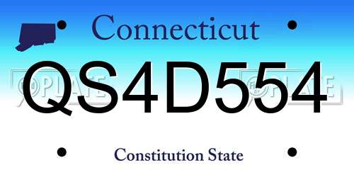 QS4D554 Connecticut License Plate