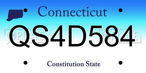 QS4D584 Connecticut License Plate