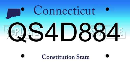 QS4D884 Connecticut License Plate
