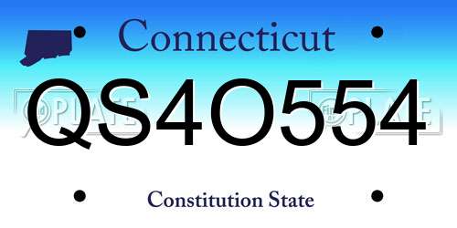 QS4O554 Connecticut License Plate