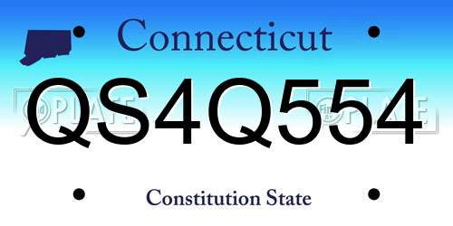 QS4Q554 Connecticut License Plate