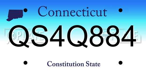 QS4Q884 Connecticut License Plate