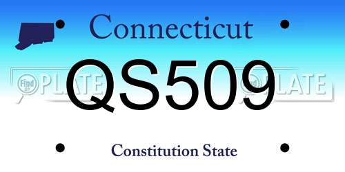 QS509 Connecticut License Plate