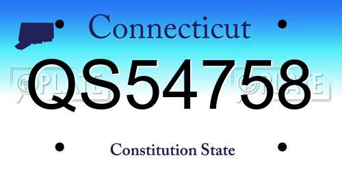 QS54758 Connecticut License Plate