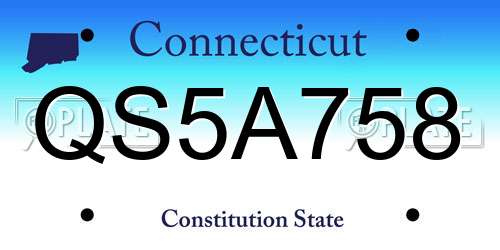 QS5A758 Connecticut License Plate