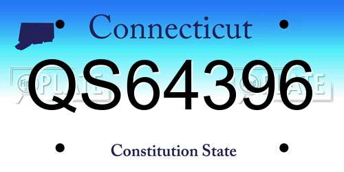 QS64396 Connecticut License Plate