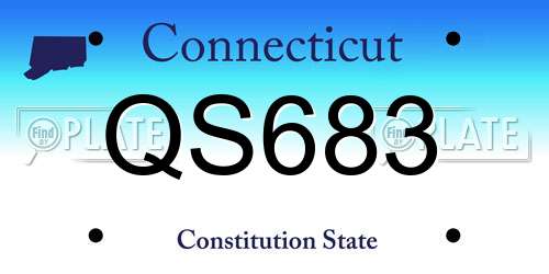 QS683 Connecticut License Plate