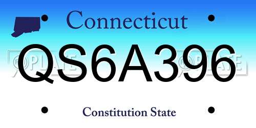 QS6A396 Connecticut License Plate
