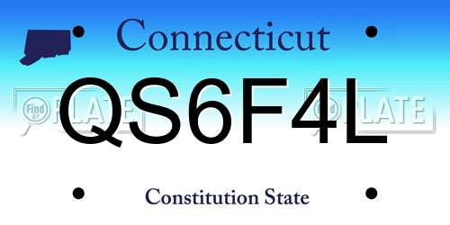QS6F4L Connecticut License Plate