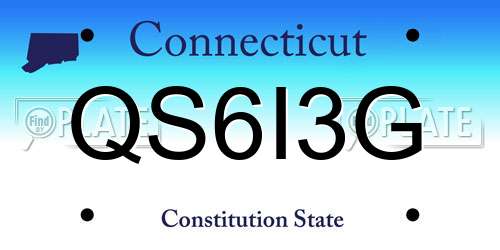 QS6I3G Connecticut License Plate