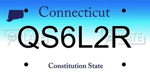 QS6L2R Connecticut License Plate