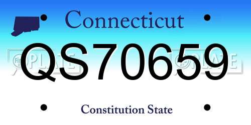 QS70659 Connecticut License Plate