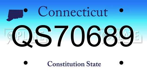 QS70689 Connecticut License Plate