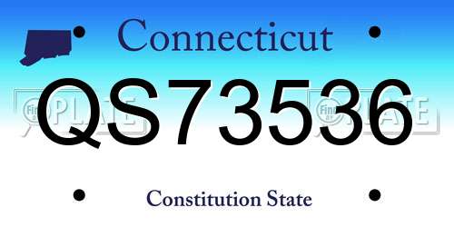 QS73536 Connecticut License Plate