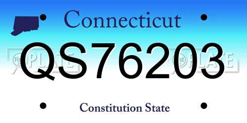 QS76203 Connecticut License Plate