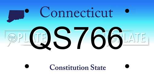 QS766 Connecticut License Plate