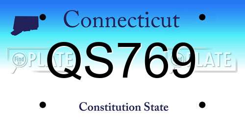QS769 Connecticut License Plate