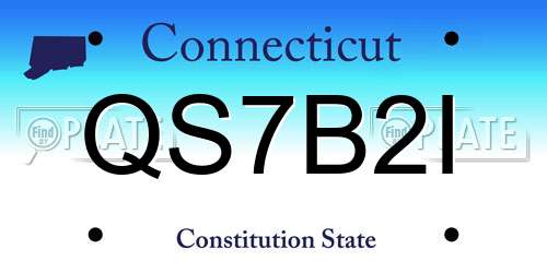 QS7B2I Connecticut License Plate