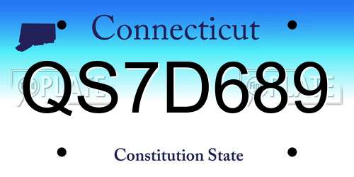 QS7D689 Connecticut License Plate