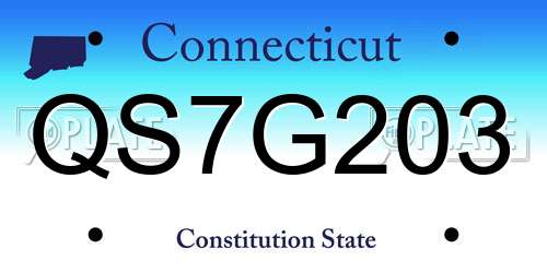 QS7G203 Connecticut License Plate