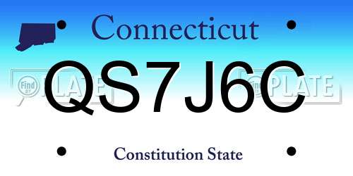 QS7J6C Connecticut License Plate