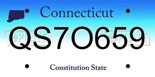 QS7O659 Connecticut License Plate