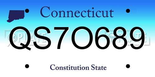 QS7O689 Connecticut License Plate