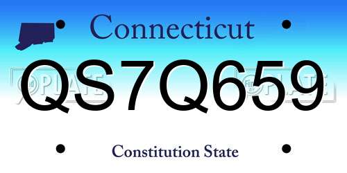 QS7Q659 Connecticut License Plate
