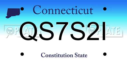 QS7S2I Connecticut License Plate