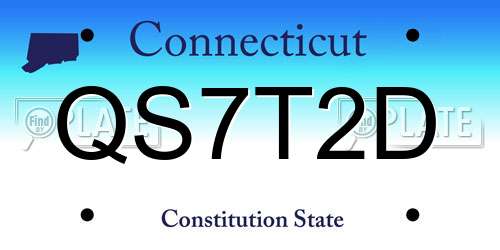QS7T2D Connecticut License Plate