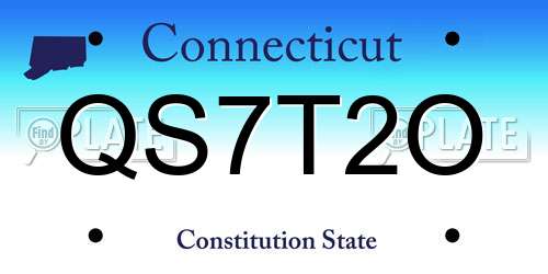 QS7T2O Connecticut License Plate