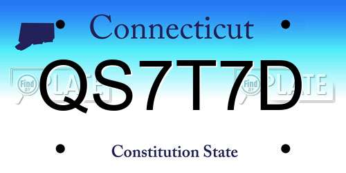 QS7T7D Connecticut License Plate