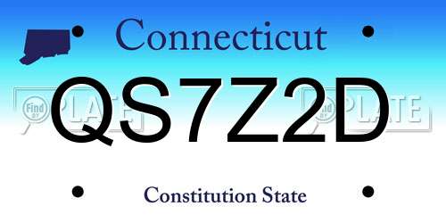 QS7Z2D Connecticut License Plate
