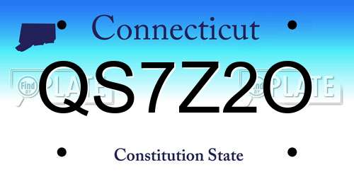QS7Z2O Connecticut License Plate