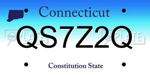 QS7Z2Q Connecticut License Plate
