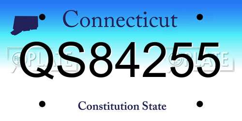 QS84255 Connecticut License Plate