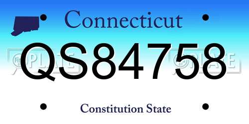 QS84758 Connecticut License Plate