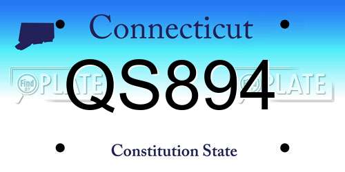 QS894 Connecticut License Plate